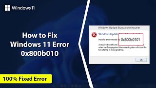 Quick and Easy Fix Windows Error 0x800b0101  How to Fix Windows Error 0x800b0101  Windows Error [upl. by Ailero]