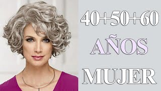 CORTE DE CABELLO RIZADO PARA MUJER DE 405060 DE MODA  CORTE PELO ONDULADO [upl. by Marybelle729]