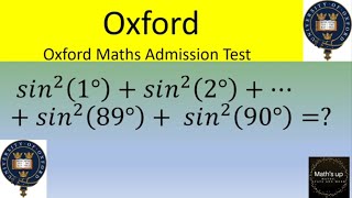 Oxford Maths Admission Test Find the sum trigonometry [upl. by Sitoiyanap499]