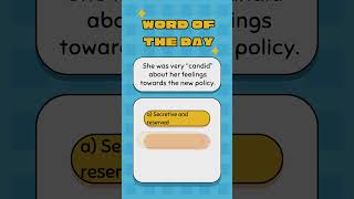 Candid  WORD OF THE DAY learnsimpleenglish quiz [upl. by Enelyk]