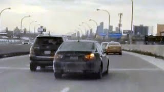 This is the moment a speeding BMW triggered a violent crash on Torontos Gardiner Expressway [upl. by Winnah]