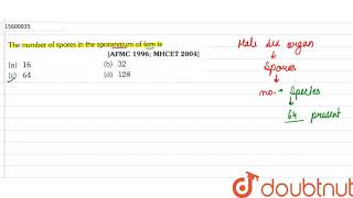 The number of spores in the sporangium of fem is [upl. by Lynett]