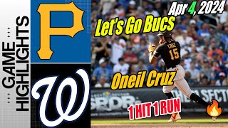 Pittsburgh Pirates vs Washington Nationals Highlights  Oneil Cruz START WITH A RUN [upl. by Nibuz]