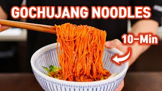 10 Minute Korean GOCHUJANG Noodles Easy Bibim Guksu [upl. by Pascia381]