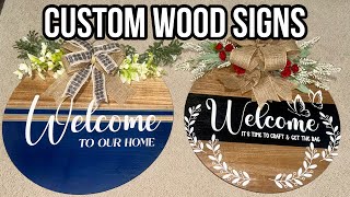 How to make my viral Wood Sign  Custom Hanging Door Signs with a cricut Maker [upl. by Enifesoj636]