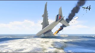 Pilot Saved Over 100 Passengers After Hard Emergency Landing on Water GTAV [upl. by Davin374]