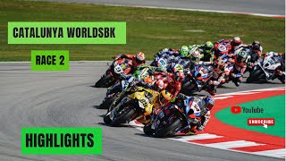 Catalunya WorldSBK Race 2 HIGHLIGHTS [upl. by Voltz]