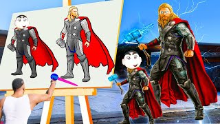 Shinchan Lost Their Magical Painting And How They Find Magical paint To Draw Thor in GTA 5 [upl. by Kirima]