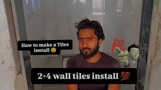 haw to make a Tiles install Amazing 😍। 24 टाईल्स फिटिंग live in pune wall tiles fitting [upl. by Onfre]