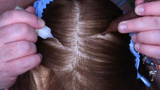 ASMR Scalp Check and Treatment Acupressure Massage Wooden Tools Scalp Massage Scalp Scratching [upl. by Ophelie]