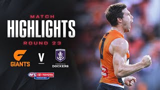 GWS Giants v Fremantle Highlights  Round 23 2024  AFL [upl. by Simetra]