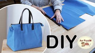 How to make Zipper Tote bag  Canvas Bag [upl. by Ahseret]