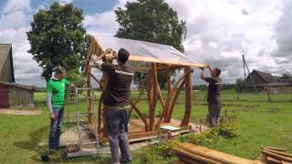 TimberTeam HolzPavillon aufbauen – Gartenlaube Linie „Rustikal“ Pavillon Bausatz 3x3 und 4x4 [upl. by Milburt]