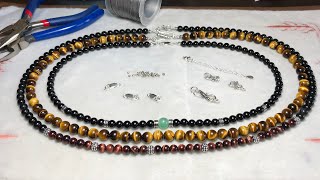 How To Make Beaded Necklace with Clasp  How To Secure Beaded Necklace  Easy DIY Jewelry Learning [upl. by Enywtna573]