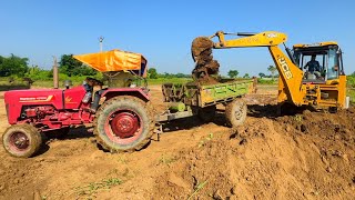 New Jcb 3dx Backhoe Loader Machine Loading Mud In Mahindra 475 Di Tractor  Jcb Tractor  Jcb Video [upl. by Sterling]