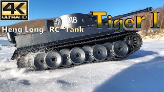 【RC Tank】 Tiger1 Run on a snowy road 雪路を進む重戦車！ [upl. by Etteragram]