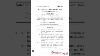 MS61 JUNE2024 QUESTION PAPER IGNOU [upl. by Aydidey]