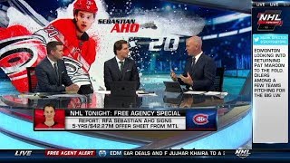 NHL Tonight RFA Sebastian Aho agrees to Canadiens offer sheet Jul 1 2019 [upl. by Isabel]