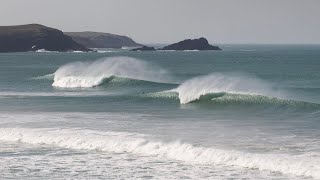 SURFING NEWQUAY CORNWALL Swell Town lights up [upl. by Iniretake]