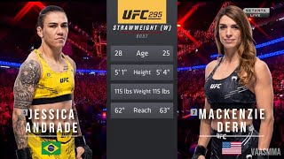 JESSICA ANDRADE VS MACKENZIE DERN FULL FIGHT UFC 295 [upl. by Anson]