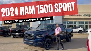 New 2024 Ram 1500 Sport Crew Cab 4x4  Patriot Blue  Stock  RR14439  Redwater Dodge [upl. by Cybill871]