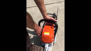 Stihl chainsaw startup instructions [upl. by Dressler]