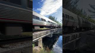 Amtrak98 Silver Meteor Crossing C18 Canal Northbound In Palm Beach County at 79MPH November 29 2024 [upl. by Arbma203]