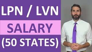 LPN LVN Salary amp Hourly Wage Averages for all 50 States  LPN Income amp Pay [upl. by Joacima916]