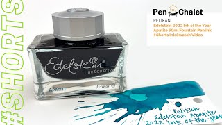 Pelikan Edelstein 2022 Ink of the Year Apatite Fountain Pen Ink Shorts Video [upl. by Lede670]