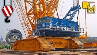 GIANT CRAWLER CRANE TEREX CC 9800 SARENS ERECTING WIND ENERGY PLANT [upl. by Seymour]