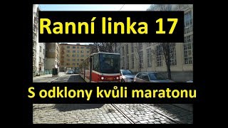 Prague Tram Drivers View 7 Line 17 at Prague International Marathon [upl. by Yrallih881]