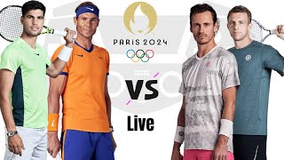 Rafael NadalCarlos Alcaraz vs Tallon GriekspoorWesley Koolhof  Paris Olympics 2024 Live [upl. by Malinowski]