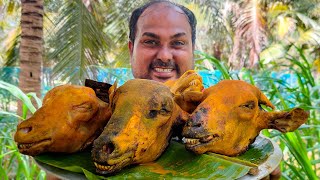 GOAT HEAD IDIYAL MASALA  Boneless Goat Head Curry Recipe  World Food Tube [upl. by Wright]