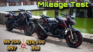 Pulser NS 200 BS7 Vs Apache RTR 200 4v BS6  Mileage Test ⛽  Which one gives better Mileage 🤔 [upl. by Gould350]