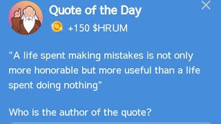 9 October Hrum Quote Of The Day Answer Claim 150 Hrum [upl. by Lavella]