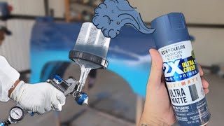 Lets Spray  Rustoleum True Navy Paint using an Automotive Spray Gun [upl. by Onaivlis]