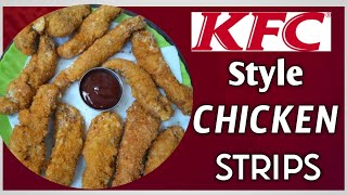 KFC style chicken stripsChicken fried stripsChicken stripsChicken strips recipeFried chicken [upl. by Bysshe352]