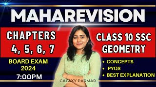 🔴LIVE  Geometry Chapters 4 5 67  Class 10 SSC Board exam 2024 Maharashtra Board GalaxyofMaths [upl. by Jessalin]