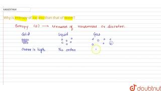 Why is entropy of ice less than that of water  12  THERMODYNAMICS AND THERMOCHEMISTRY  CHE [upl. by Nnylkcaj]