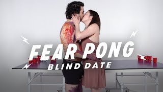 Blind Dates Play Fear Pong Elias vs Micaela  Fear Pong  Cut [upl. by Nahem]