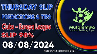 FOOTBALL PREDICTIONS TODAY 08082024 PREDICTIONS TODAY  BETTING TIPS bettingsports betting tips [upl. by Rehc319]