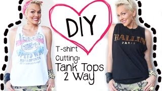 DIY How to Cut A TShirt 2 Ways into A Tank Top  Kandee Johnson [upl. by Adnor]