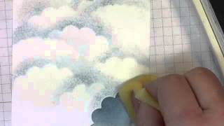 Easy Sponged Cloud Background for Cardmaking [upl. by Ylhsa260]