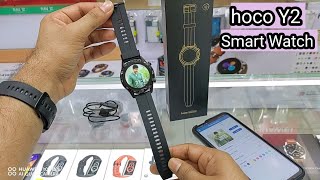 hoco Y2 Smart Watch Unboxing  Features  Connection Guide  Add Custom Screensaver [upl. by Alonzo]