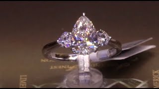 98548  T197ctC152ct  Pear with Two Heart Side Diamonds  Platinum [upl. by Leonsis]