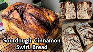 Cinnamon Swirl Sourdough Bread with step by step recipe [upl. by Annahael]