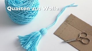 DIY Quasten aus Wolle herstellen ganz einfach [upl. by Ruosnam]