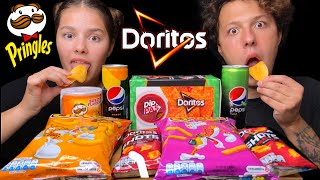 ASMR DORITOS PRINGLES CHEETOS CHIPS MUKBANG Crunchy Eating Sounds 먹방  Tati ASMR [upl. by Loux]