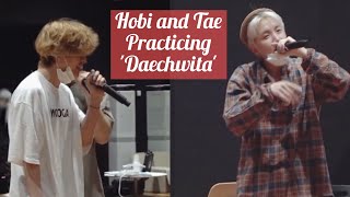 Jhope and Taehyung practicing Daechwita for Sowoozoo Muster [upl. by Madea]