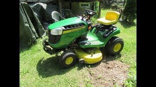 JOHN DEERE  QUICK REVIEW NEW E 110 LAWN TRACTOR 372 [upl. by Corley]